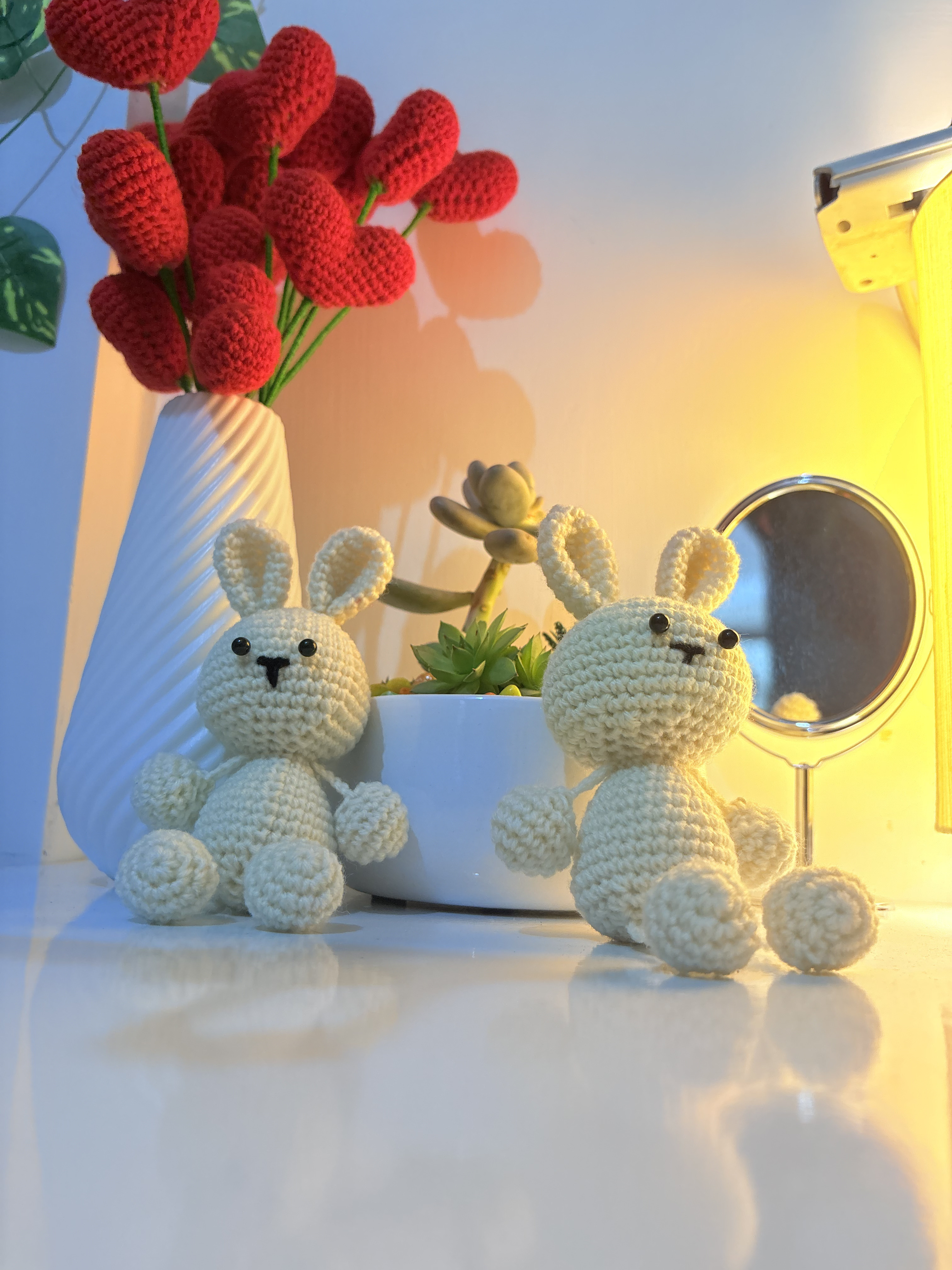 Handmade crochet bunny toys by Quantum Shiksha